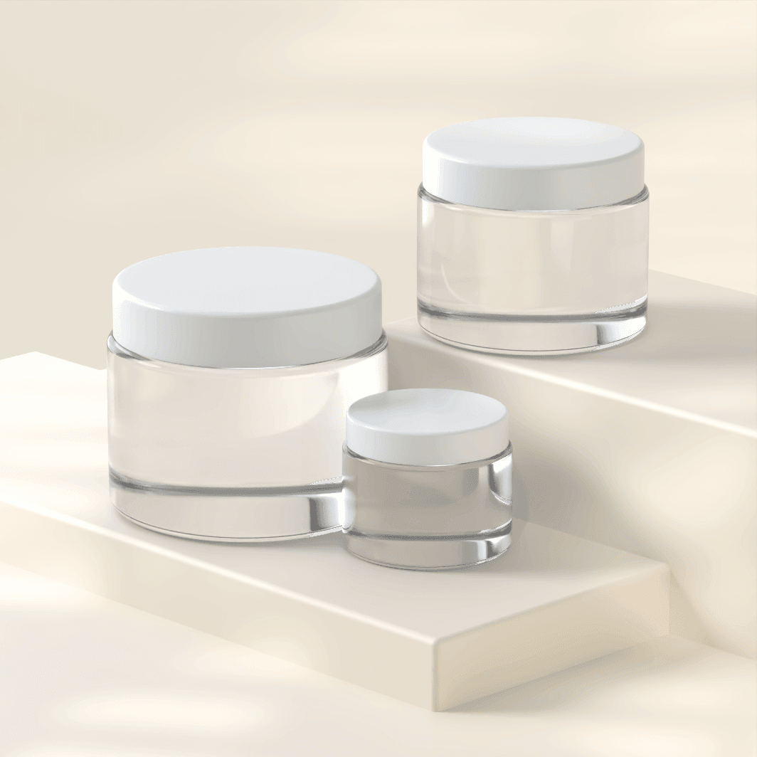Cosmetic Double Wall Jar with Cap